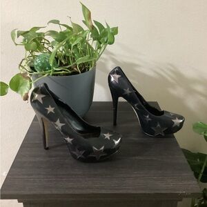 Aldo Black Star-Patterned Women's Heels